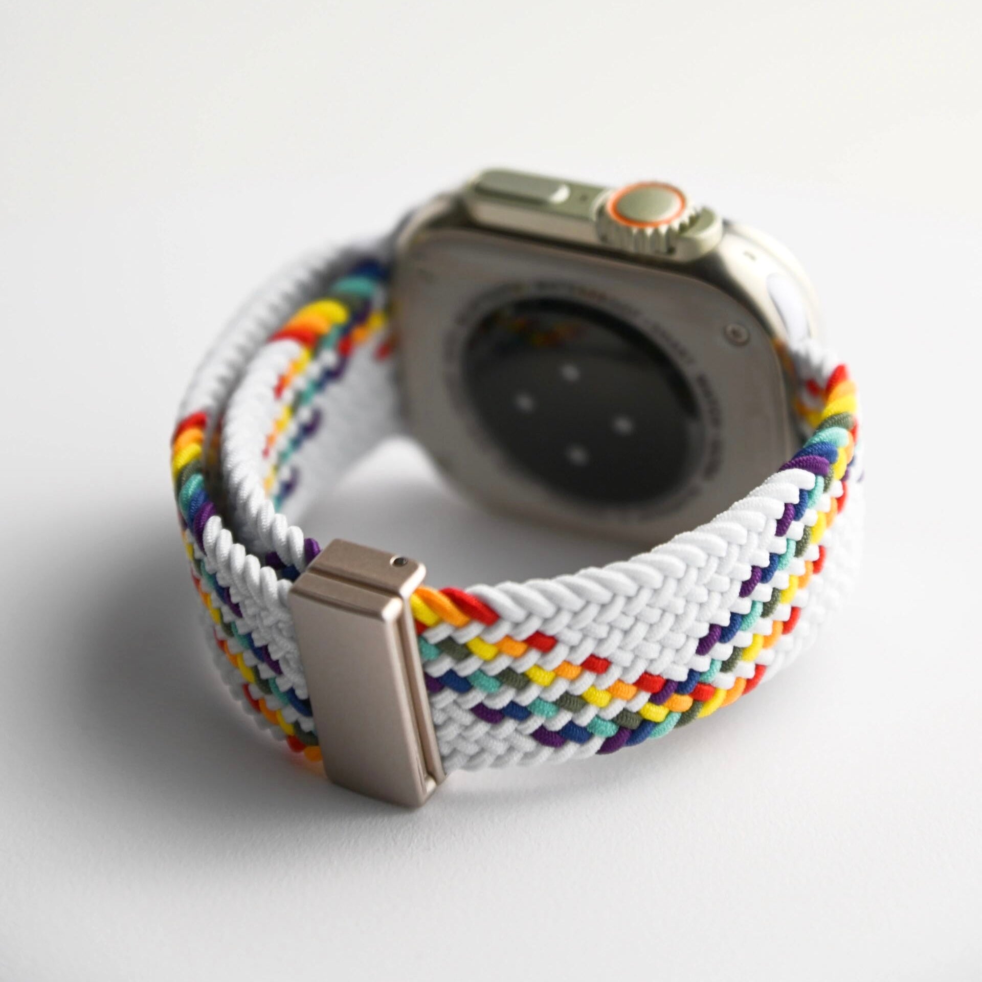 Apple Watch Braided Loop#color_white rainbow