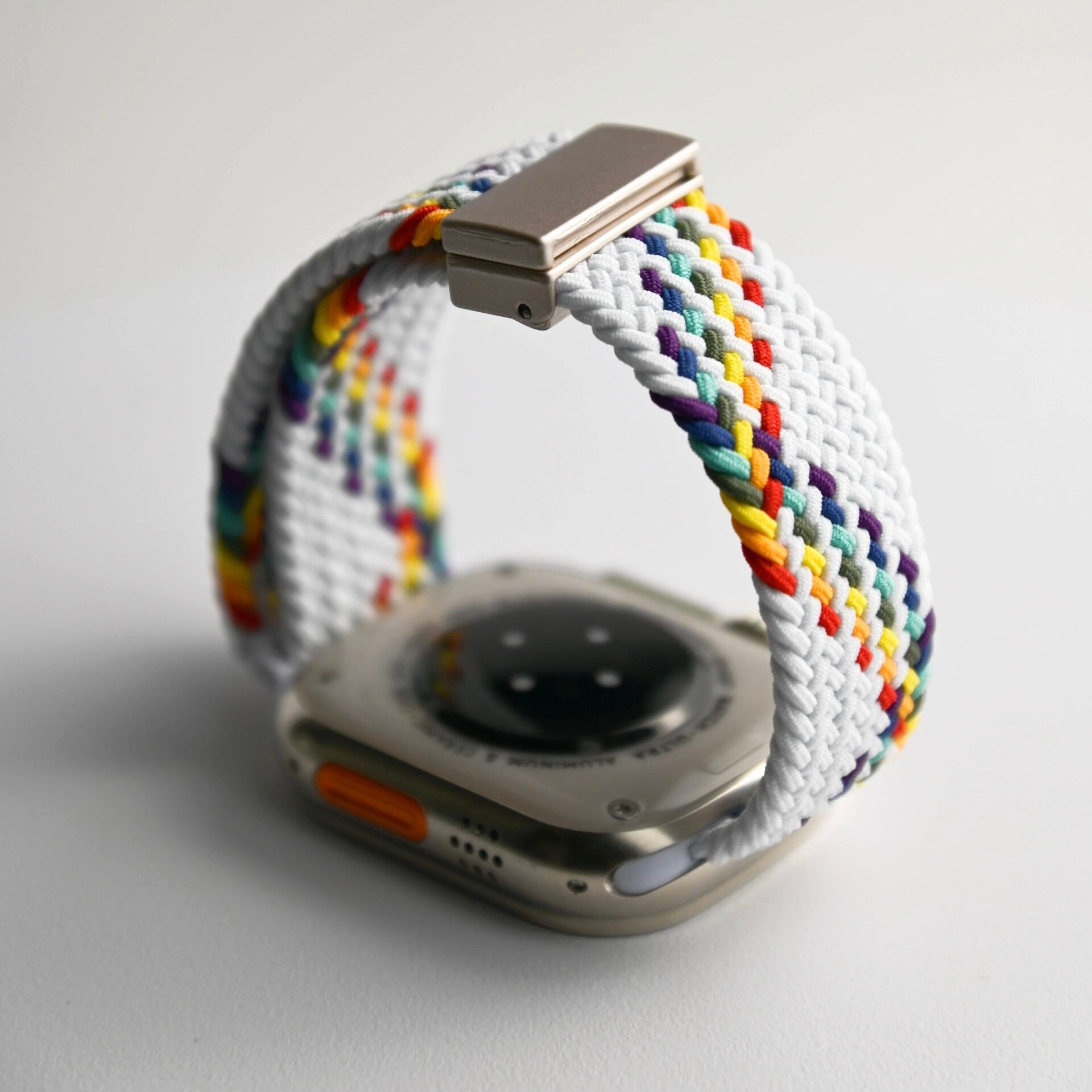 Apple Watch Braided Loop#color_white rainbow