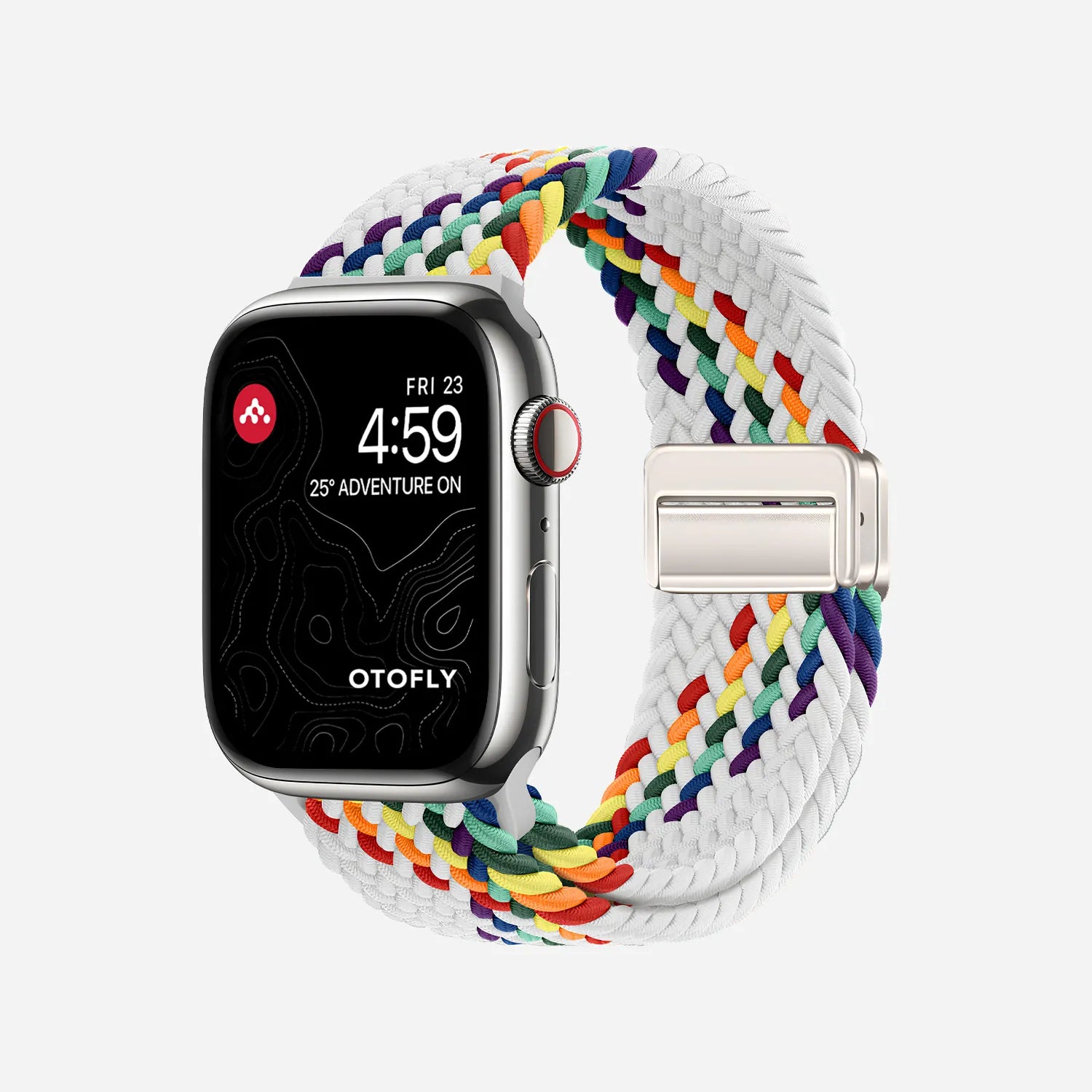 Apple Watch Braided Loop#color_white rainbow