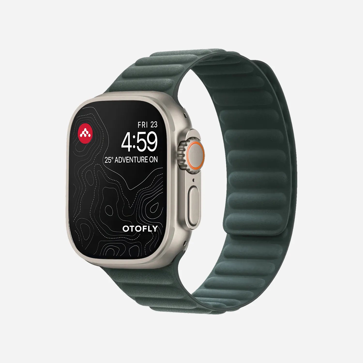 OTOFLY Best Apple Watch Magnetic Link Apple Watch Fabric Strap Forest Green 42mm 44mm 45mm 46mm 49mm