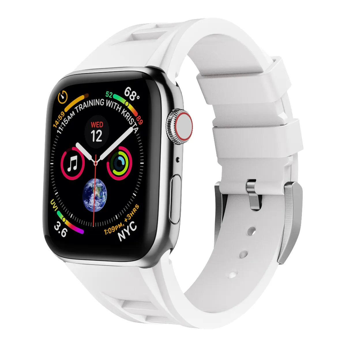 Apple Watch Ultra silicone band#color_white / silver