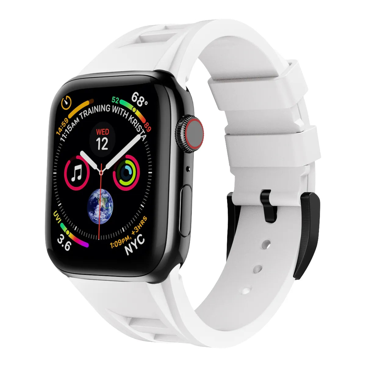 Apple Watch Ultra silicone band#color_white / black