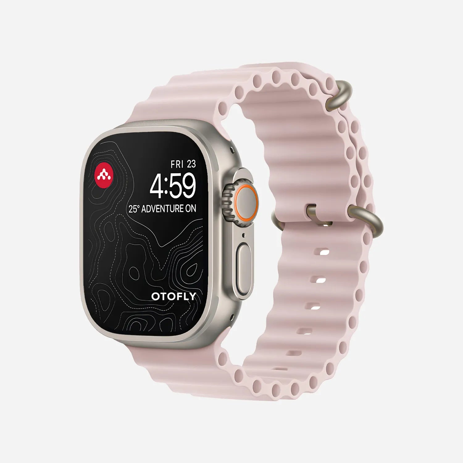 OTOFLY The Best Apple Watch Ultra Band Ocean Band with Adjustable Loop Pink Sand 38mm 40mm 41mm 42mm Silver