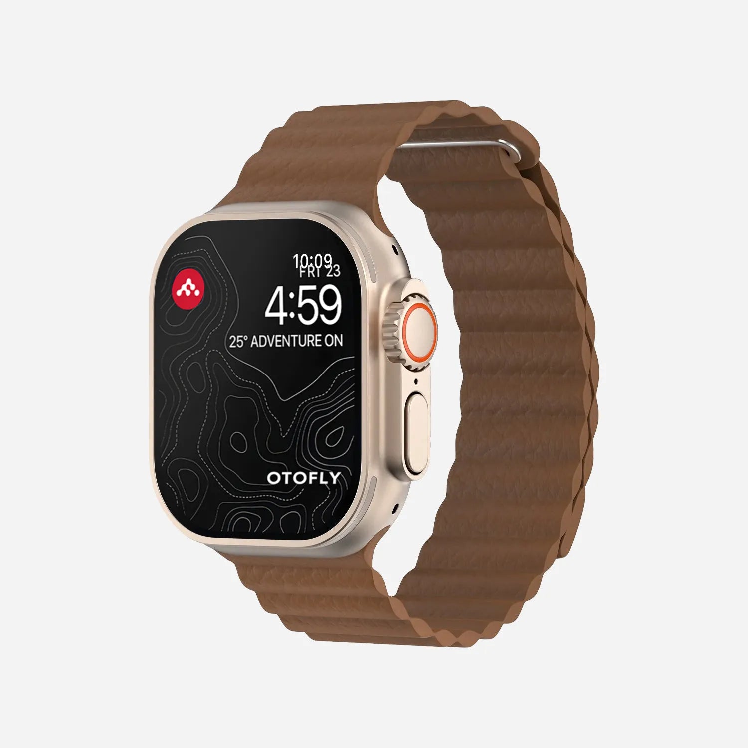 Apple Watch magnetic leather loop#color_brown