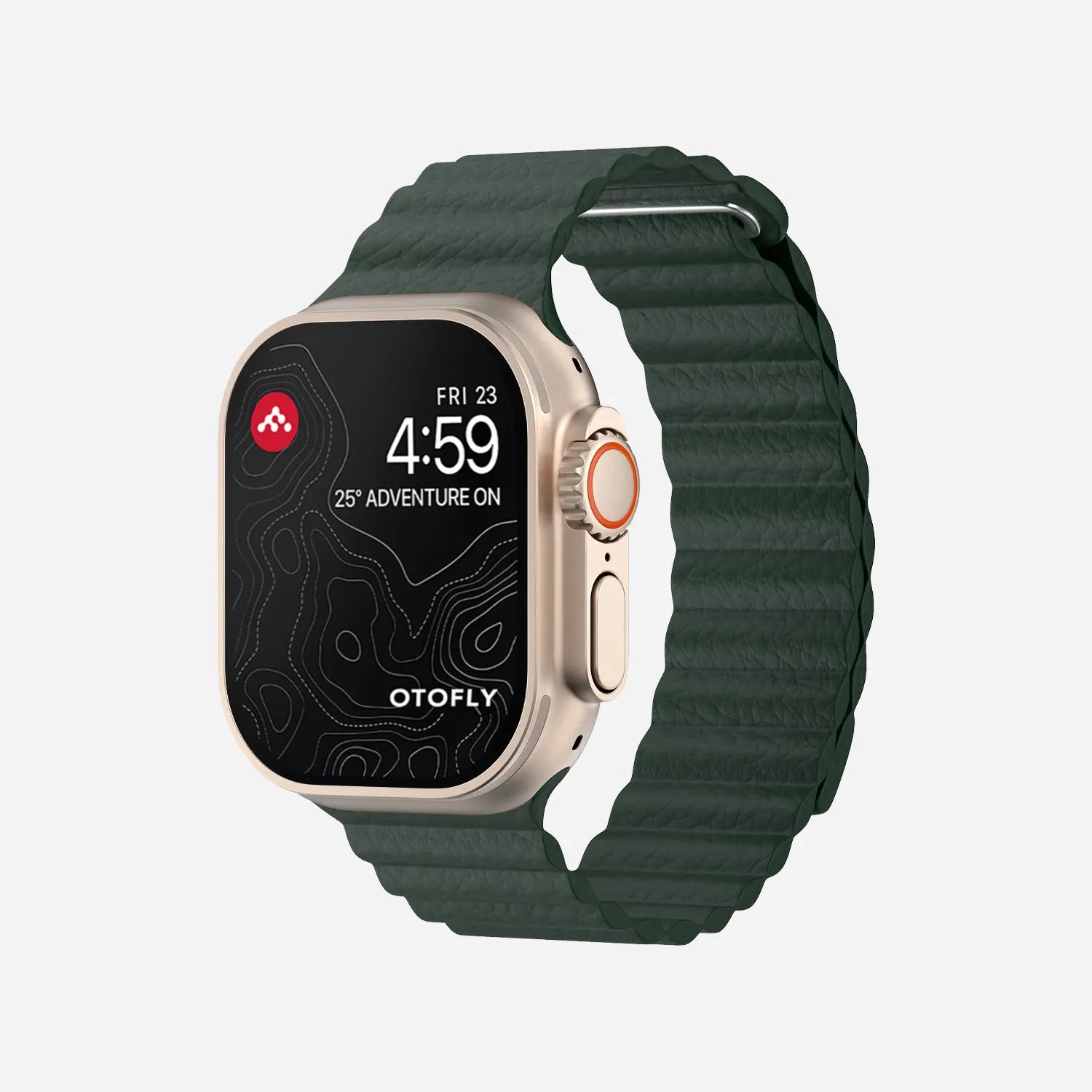 Apple Watch magnetic leather loop#color_forest green