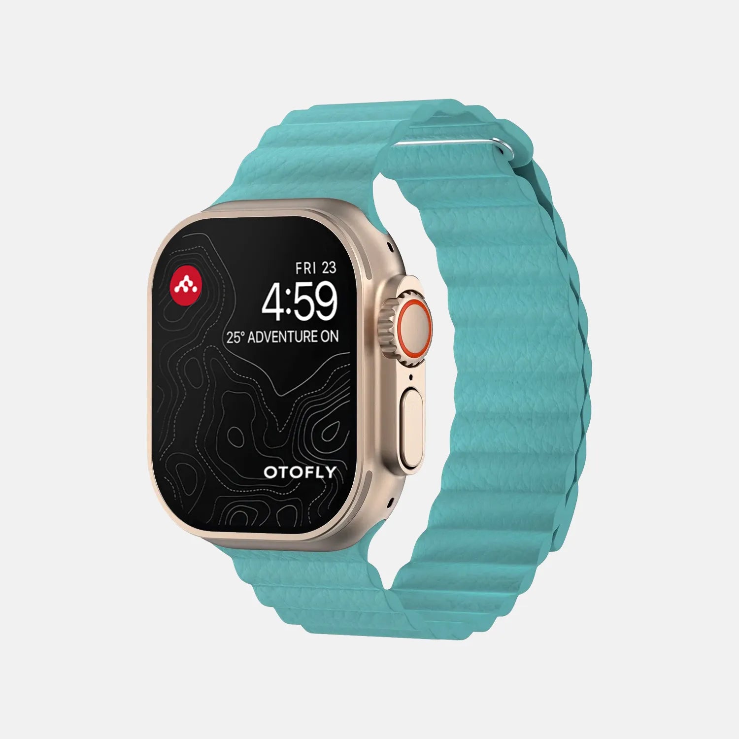 Apple Watch magnetic leather loop#color_lake blue