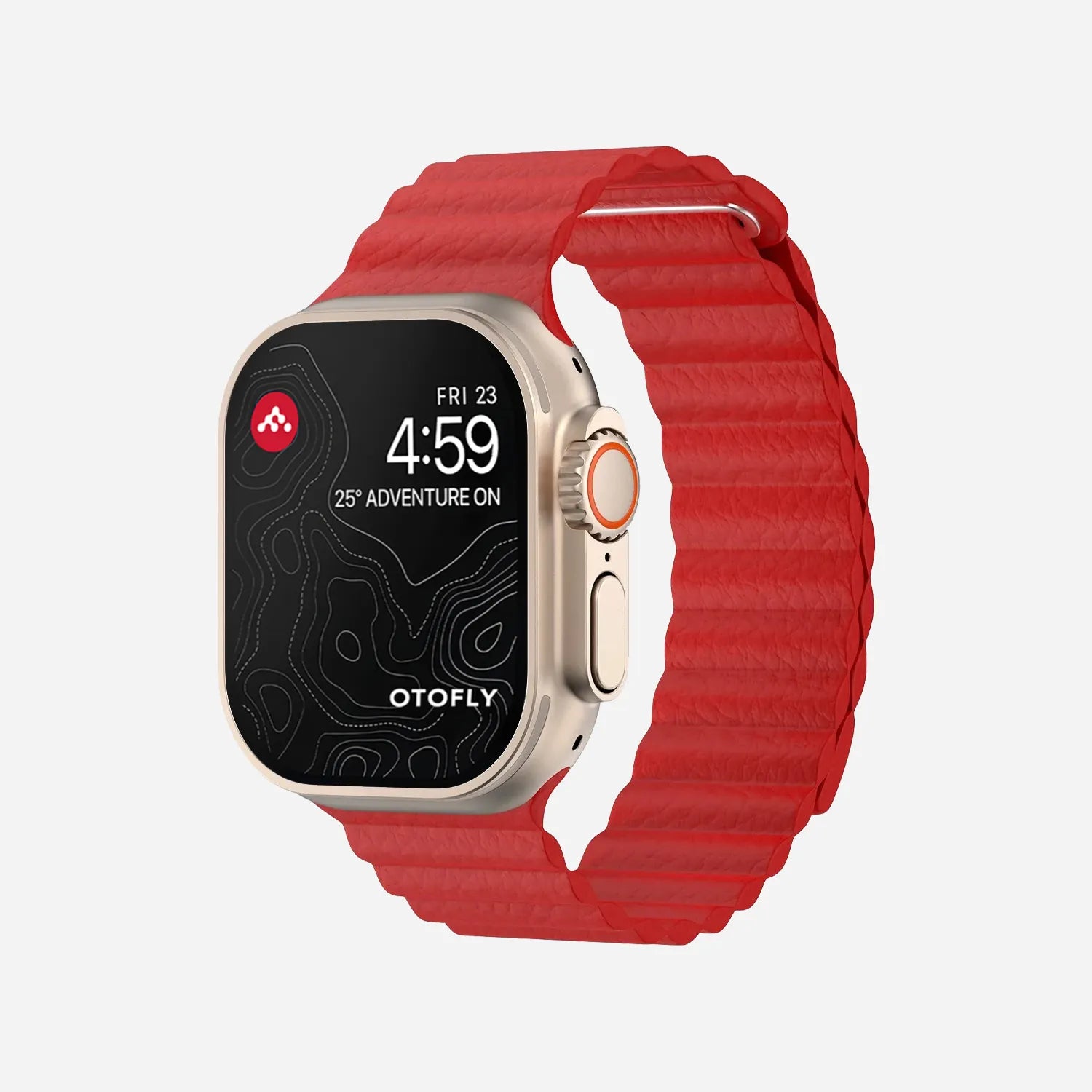 Apple Watch magnetic leather loop#color_red