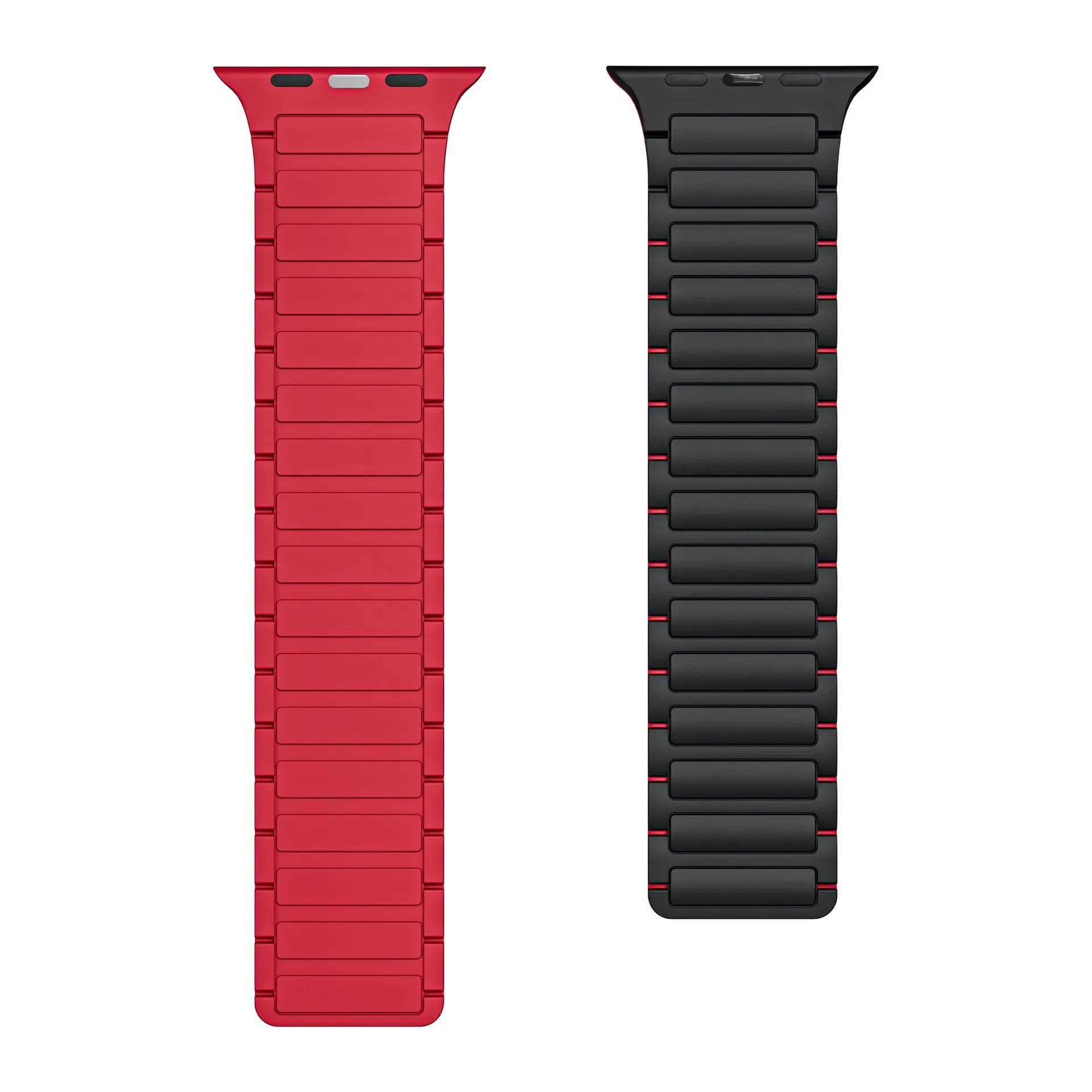 Apple Watch silicone strap#color_black red