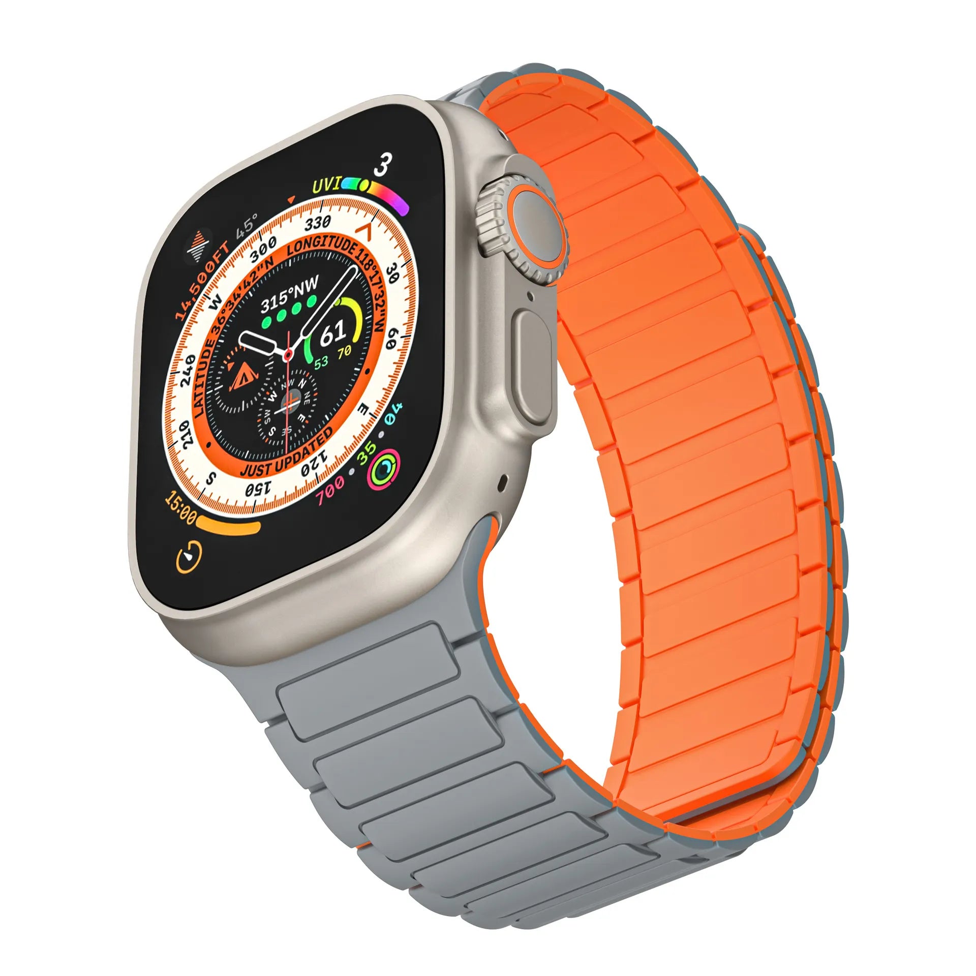 Apple Watch silicone strap#color_gray orange